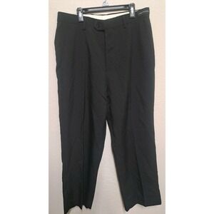 Victorio Cuture Black Dress Pants 32x30 Stain Defender Flat Front Slacks